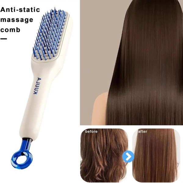 Self Cleaning Magic Hair Brush, One-click Cleaning Telescopic Hair Comb