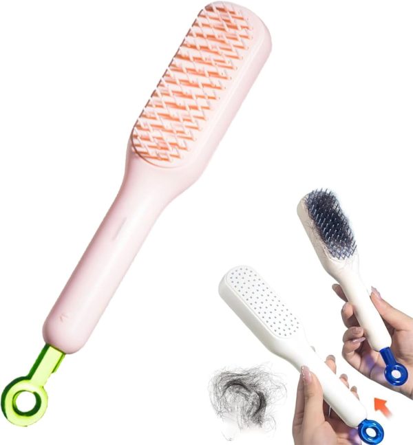 Self Cleaning Magic Hair Brush, One-click Cleaning Telescopic Hair Comb